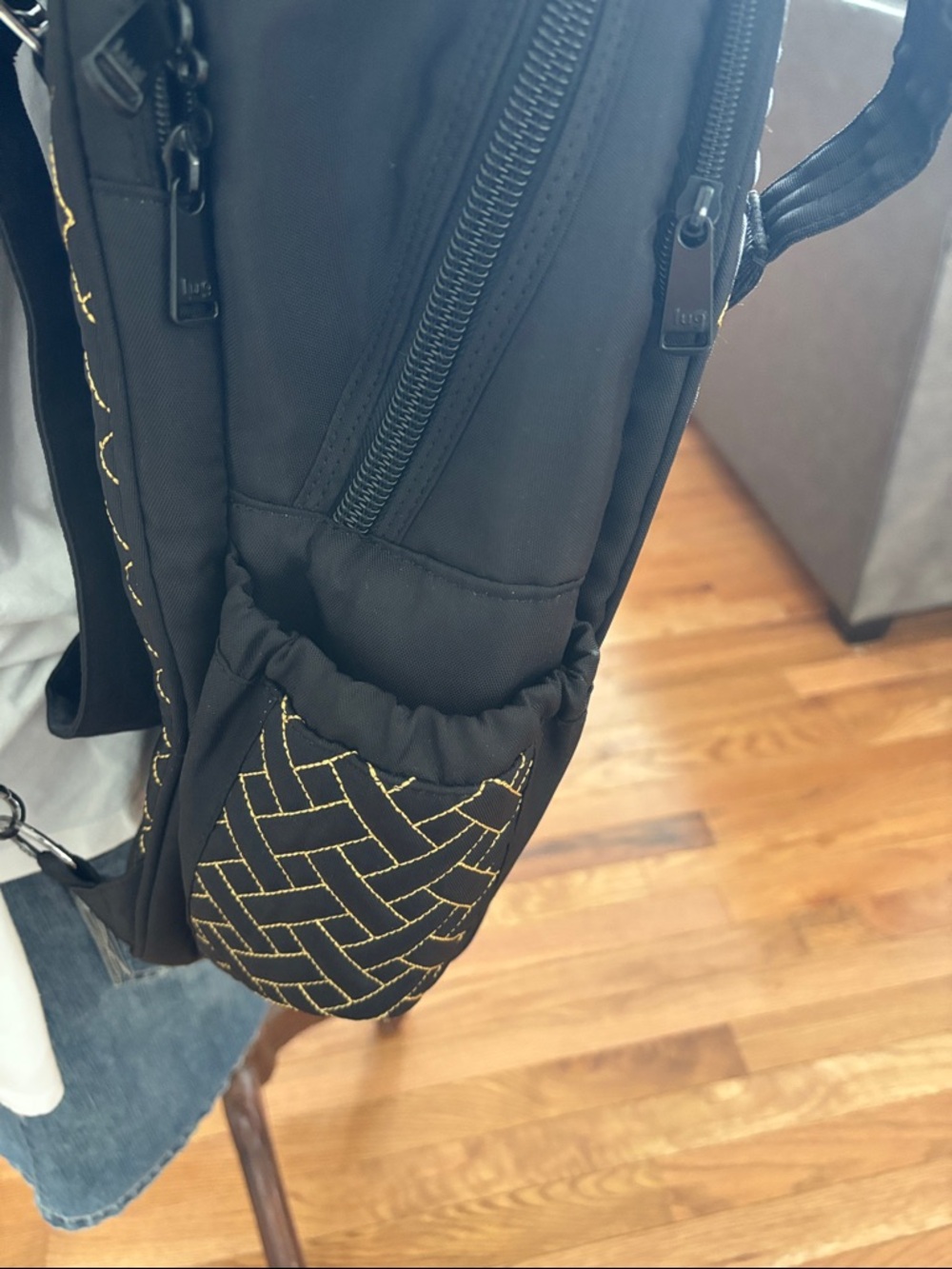 Lug Sprout travel bag/backpack. Black with yellow stitching. Like new. - Picture 5 of 12